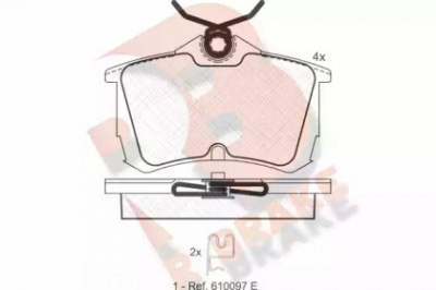 R BRAKE rb1287 -  Комплект тормозных колодок, дисковый тормоз